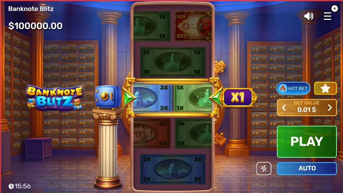 Banknote Blitz slot vault theme interface